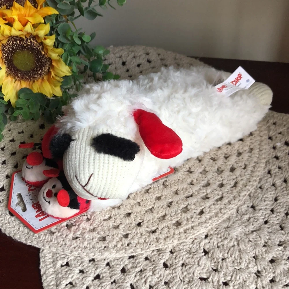 LAMB CHOP Dog Toy with Ladybug Feet